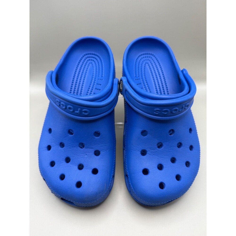 Crocs Classic Clog Unisex Kids J 4 Blue Slip-On Water-Friendly Sandals